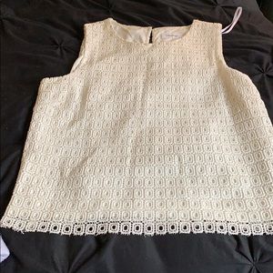 Calvin Klein white crochet tank top xxl